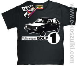 Volkswagen golf 1 koszulka dziecięca - czarny