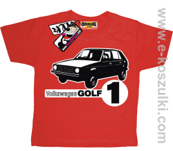 Volkswagen golf 1 koszulka dziecięca - czerwony