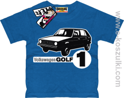 Volkswagen golf 1 koszulka dziecięca - niebieski