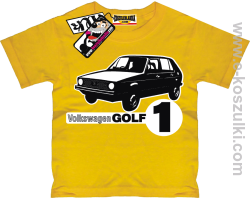 Volkswagen golf 1 koszulka dziecięca - żółty