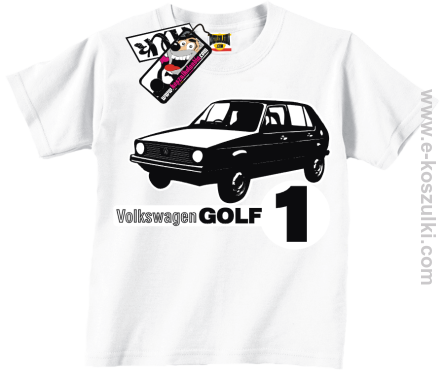 Volkswagen golf 1 koszulka dziecięca - biały