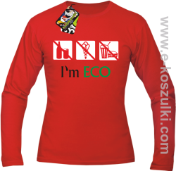 I'm ECO NO EAT - longsleeve męski czerwony
