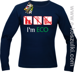 I'm ECO NO EAT - longsleeve męski granatowy