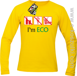 I'm ECO NO EAT - longsleeve męski żółty