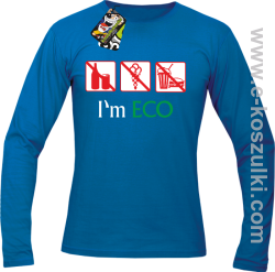I'm ECO NO EAT - longsleeve męski niebieski