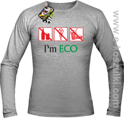 I'm ECO NO EAT - longsleeve męski melanż