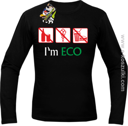 I'm ECO NO EAT - longsleeve męski czarny
