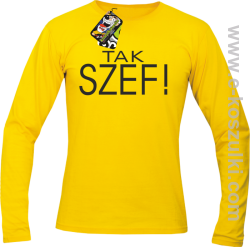 Tak szef ! - longsleeve męski żółty