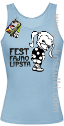 Fest fajno lipsta - top damski błękitny