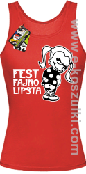 Fest fajno lipsta - top damski czerwony
