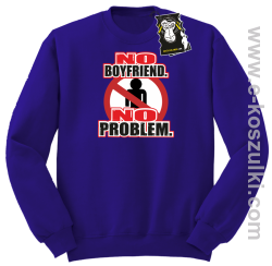 no boyfriend no problem - bluza dla dziewczyny bez kaptura fioletowa