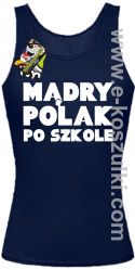 Mądry Polak po szkole - top damski granatowy