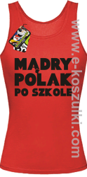 Mądry Polak po szkole - top damski czerwony