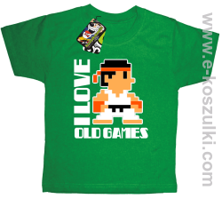 I LOVE OLD GAMES - koszulka dziecięca zielona