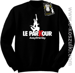 Le parkour anty gravity - bluza dla sportowca bez kaptura czarna