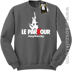 Le parkour anty gravity - bluza dla sportowca bez kaptura szara