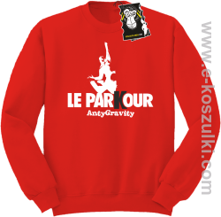 Le parkour anty gravity - bluza dla sportowca bez kaptura czerwona
