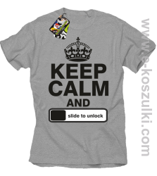 Keep calm and slide to unclock - koszulka męska melanż