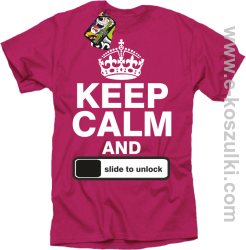 Keep calm and slide to unclock - koszulka męska różowy