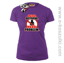 No Boyfriend No Problem - koszulka damska - fioletowy