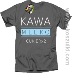 Kawa mleko cukier - koszulka męska szara