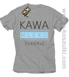 Kawa mleko cukier - koszulka męska szara