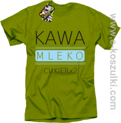 Kawa mleko cukier - koszulka męska kiwi