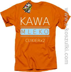 Kawa mleko cukier - koszulka męska pomarańczowa