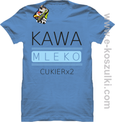 Kawa mleko cukier - koszulka męska błękitna