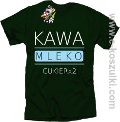 Kawa mleko cukier - koszulka męska butelkowa zieleń