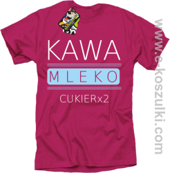 Kawa mleko cukier - koszulka męska różowa