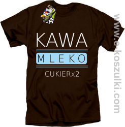 Kawa mleko cukier - koszulka męska brązowa