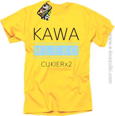 Kawa mleko cukier - koszulka męska żółta