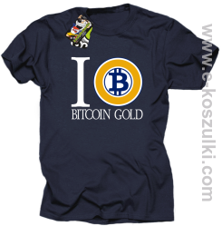 I love Bitcoin Gold - koszulka męska granatowa