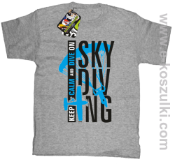 Skydiving keep calm and dive on - koszulka dziecięca melanżowa