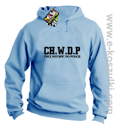 CHWDP Chcę wstąpić do Policji - bluza męska z kapturem błękitna