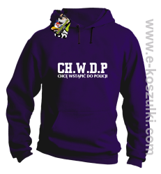 CHWDP Chcę wstąpić do Policji - bluza męska z kapturem fioletowa