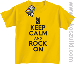 Keep calm and rock on - koszulka dziecięca żółta