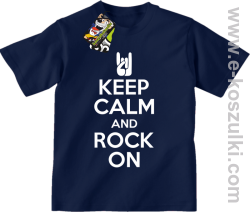Keep calm and rock on - koszulka dziecięca granatowa