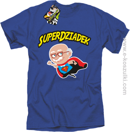 SUPER DZIADEK Animowany z postacią - koszulka męska