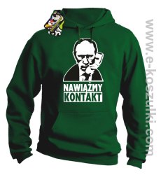 Nawiążmy kontakt Putin - bluza z kapturem zielony