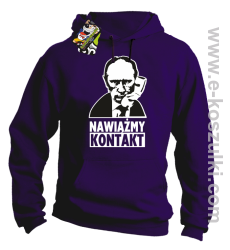 Nawiążmy kontakt Putin - bluza z kapturem fioletowy