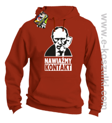 Nawiążmy kontakt Putin - bluza z kapturem pomarańczowy