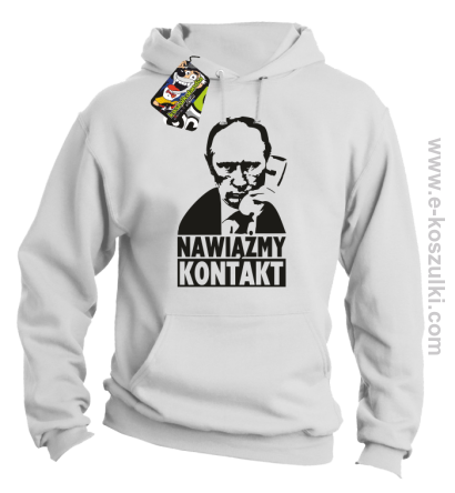 Nawiążmy kontakt Putin - bluza z kapturem biały