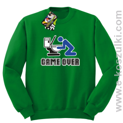 Game over po imprezie - bluza bez kaptura zielona