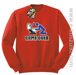 Game over po imprezie - bluza bez kaptura czerwona