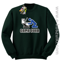 Game over po imprezie - bluza bez kaptura zieleń butelkowa