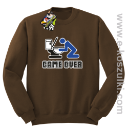 Game over po imprezie - bluza bez kaptura brązowa