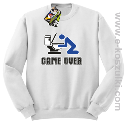 Game over po imprezie - bluza bez kaptura biała