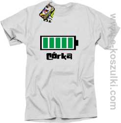 Córka Bateria 100% - koszulka męska biała